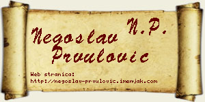 Negoslav Prvulović vizit kartica